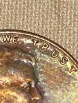 1955 Lincoln Wheat Cent Rainbow Toned Double Die