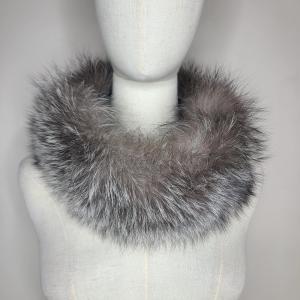 Gray Fox Fur Headband and Neck Collar Wrap