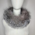 Gray Fox Fur Headband and Neck Collar Wrap