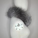 Gray Fox Fur Headband and Neck Collar Wrap