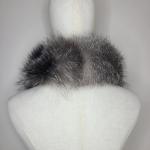 Gray Fox Fur Headband and Neck Collar Wrap