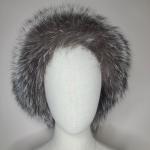 Gray Fox Fur Headband and Neck Collar Wrap