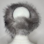 Gray Fox Fur Headband and Neck Collar Wrap