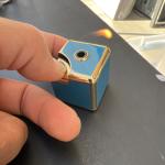 Vintage Colibri Cube Lighter Blue Made in Japan