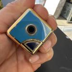 Vintage Colibri Cube Lighter Blue Made in Japan