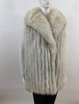 Vintage Blue Fox Fur Vest Coat - Size M