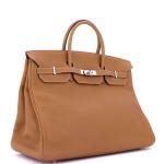 Brown Hermes Birkin 40 Bag with Palladium Hardware