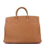Brown Hermes Birkin 40 Bag with Palladium Hardware