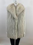 Vintage Blue Fox Fur Vest Coat - Size M