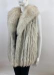 Vintage Blue Fox Fur Vest Coat - Size M