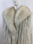 Vintage Blue Fox Fur Vest Coat - Size M