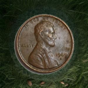 1969 DDO Lincoln Memorial Penny with 3 Under Liberty