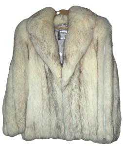 Silver Fox Fur Coat, Medium Size