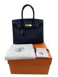 Hermes Birkin 30 Noir Epsom Leather Handbag
