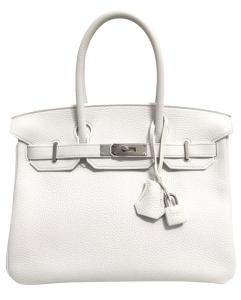Hermes Birkin 30 White Togo Leather Handbag