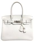 Hermes Birkin 30 White Togo Leather Handbag