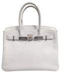 Hermes Birkin 30 White Togo Leather Handbag