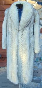 Saga Fox Vintage Full-Length Herringbone Fur Coat