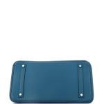 Blue Togo Hermes Birkin Handbag with Palladium