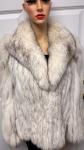 Stunning Blue Fox Fur Short Coat Jacket M