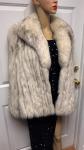 Stunning Blue Fox Fur Short Coat Jacket M