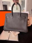 Hermes Birkin 30 Black Togo Leather Handbag