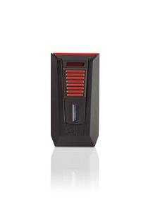 Colibri Double-Jet Lighter in Black and Red