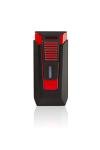 Colibri Double-Jet Lighter in Black and Red