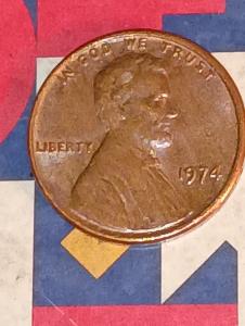 1974 Lincoln Penny Without Mint Mark
