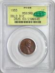 1955 Lincoln Wheat Cent Penny DDO MS63RB CAC