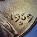 1969 S Lincoln Memorial Cent - Double Die Reverse