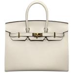 Hermes Birkin 25 Craie Leather Handbag