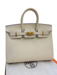 Hermes Birkin 25 Craie Leather Handbag