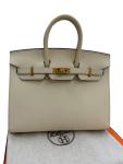 Hermes Birkin 25 Craie Leather Handbag