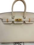 Hermes Birkin 25 Craie Leather Handbag