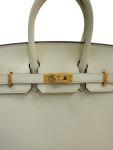 Hermes Birkin 25 Craie Leather Handbag
