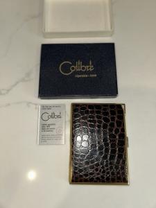 Colibri Vintage Brown Crocodile Cigarette Case and Lighter