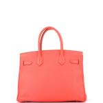 Red Hermes Birkin 30 Epsom Handbag with Gold