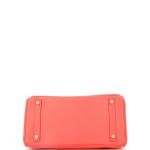 Red Hermes Birkin 30 Epsom Handbag with Gold