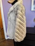 SAGA Blue Fox Fur Coat - Size XL