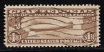 US Airmail Stamp Scott C14 Brown Zeppelin