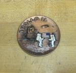 1969 Apollo 11 Copper Enamel Medallion Paperweight