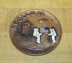 1969 Apollo 11 Copper Enamel Medallion Paperweight