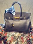 2003 Hermes Birkin 35 Black Handbag with Gold Hardware