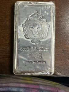 Scottsdale 10 oz Silver Stacker Bullion Bar