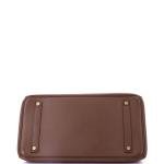 Brown Hermes Birkin 35 Handbag with Gold Hardware