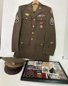 WWII US Army Officer Jacket and Hat Set