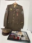 WWII US Army Officer Jacket and Hat Set