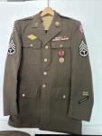 WWII US Army Officer Jacket and Hat Set