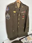 WWII US Army Officer Jacket and Hat Set
